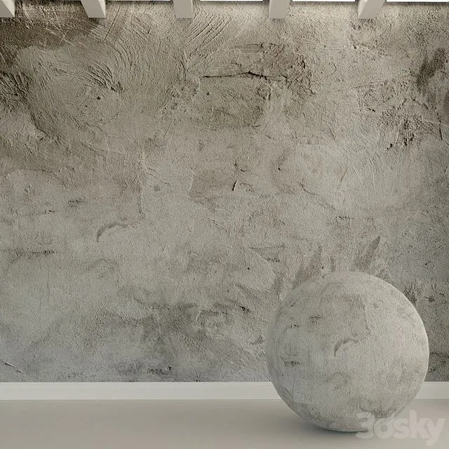 Concrete wall. Old concrete. 90 3dsMax Model