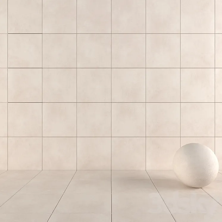 Concrete Wall Tiles Core Beige 3DS Max Model