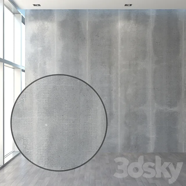 Concrete wall with stitched seams 3DS Max Model