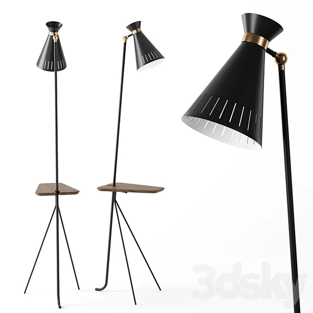 Cone floor lamp with table by Warm Nordic 3ds Max