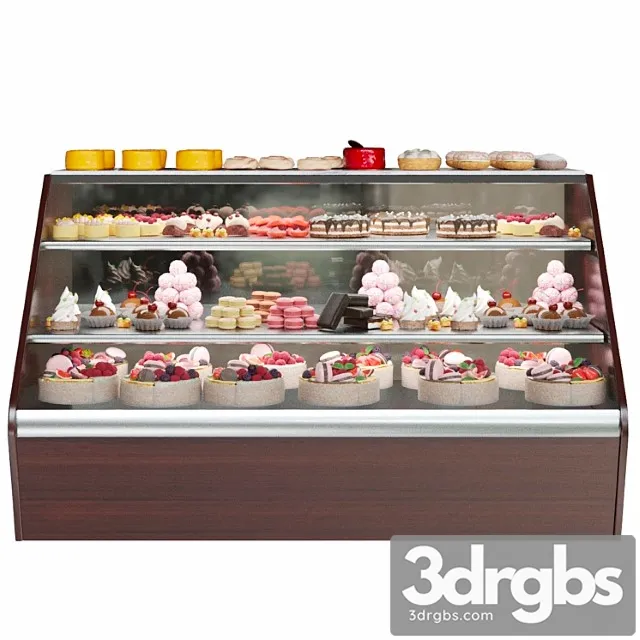 Confectionery Refrigerator With Sweets and Desserts Cake 3dsmax Download
