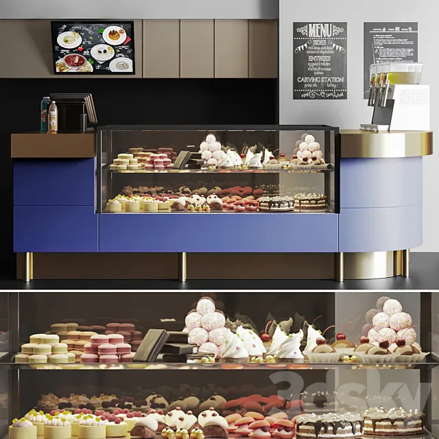Confectionery shop with desserts and sweets 4. Cafe 3DSMax File
