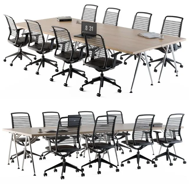 Conference Table Set For Office 3dsMax Model
