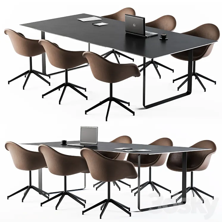 Conference Table with Chair Loft 3DS Max