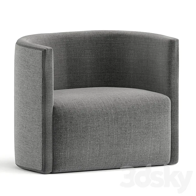 CONFIDENT RATTAN By Living Divani Fabric armchair with armrests 3DSMax File