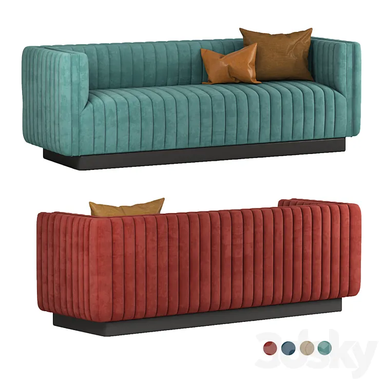 Conjure Tufted Velvet Sofa in Emerald 3DS Max Model
