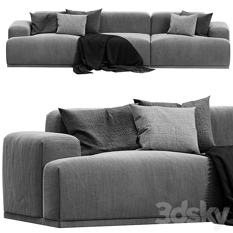 Connect Sofa 3 Seater Fabric Steelcut Trio gray 3DS Max Model