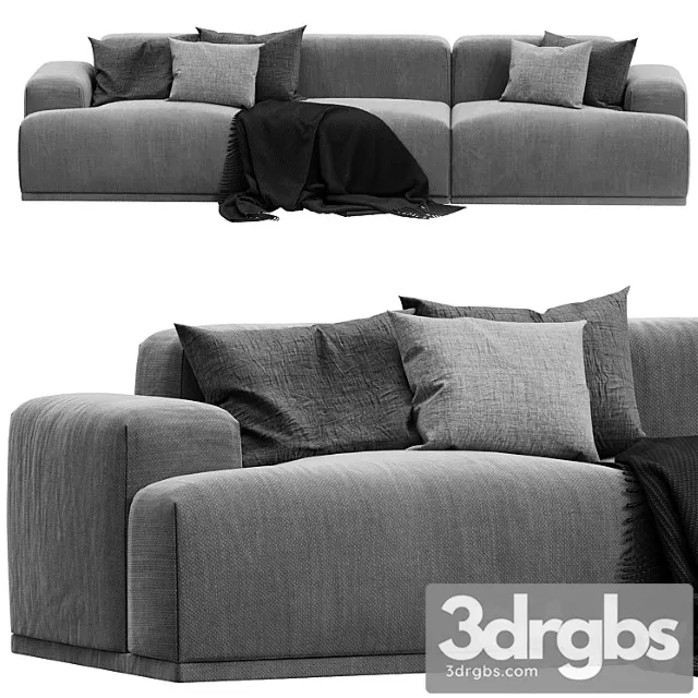 Connect sofa, 3 seater, fabric steelcut trio gray