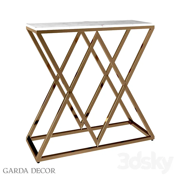 Console Artificial White Marble \/ MAT.GOLD 47ED-CST026 \/ 80GOLD Garda Decor 3DS Max