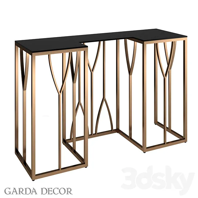 CONSOLE BLACK GLASS _ GOLD 13RXC3102-GOLD Garda Decor 3DSMax File