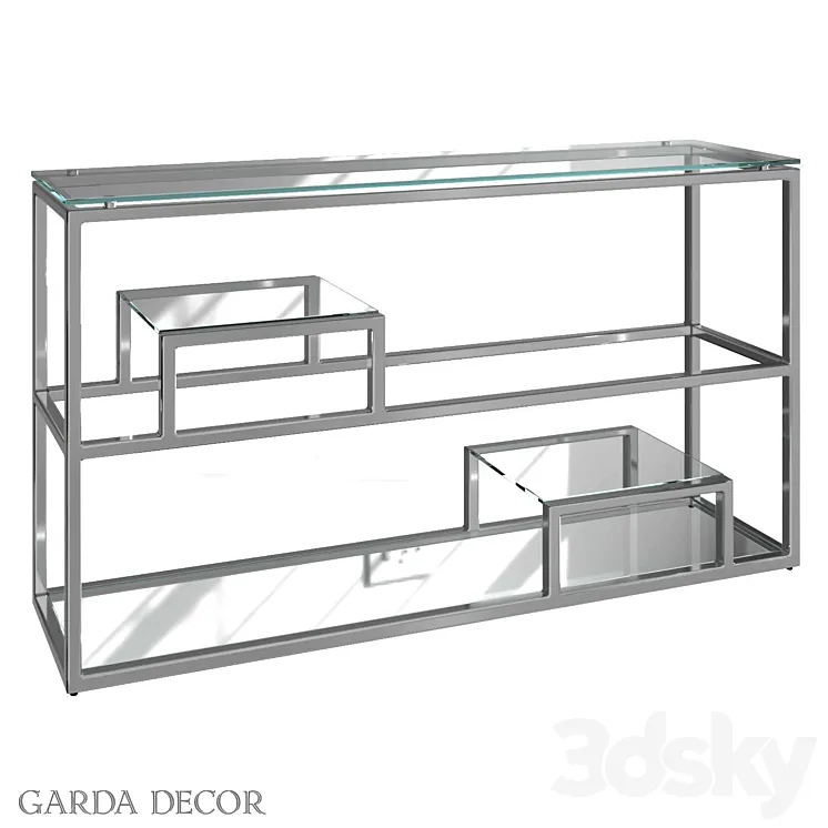 Console Clear Glass \/ CHROME GY-CST8005 Garda Decor 3DS Max