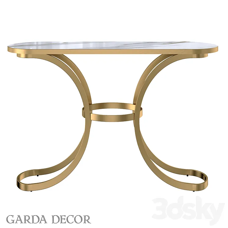 CONSOLE WITH MARBLE GLASS WORKTOP 19-OA-6431 Garda Decor 3DS Max