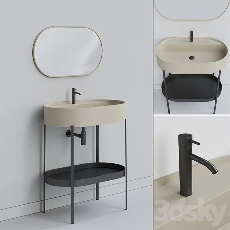 CONSOLLE Oval washbasin 3DS Max