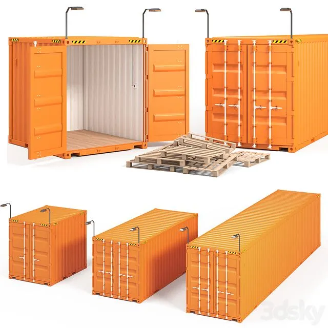 Container 10 20 40 ft 3dsMax Model