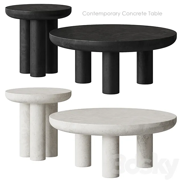 Contemporary Concrete coffee table West Elm 3DSMax File