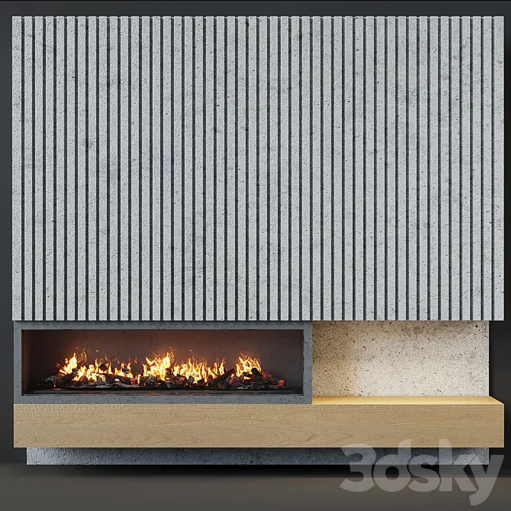 Contemporary fireplace 20 3DS Max
