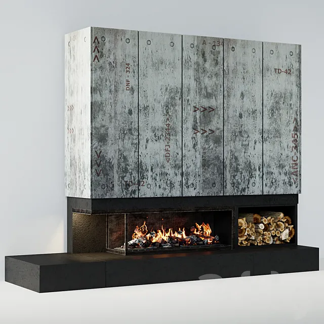 Contemporary fireplace 21 3DS Max Model