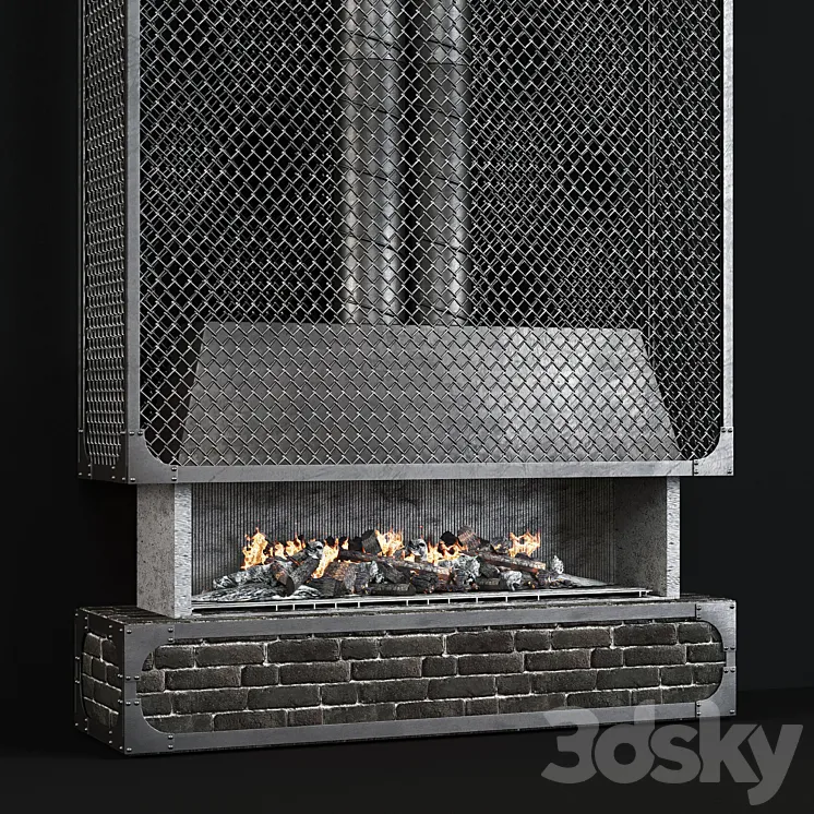 Contemporary fireplace 35 3DS Max
