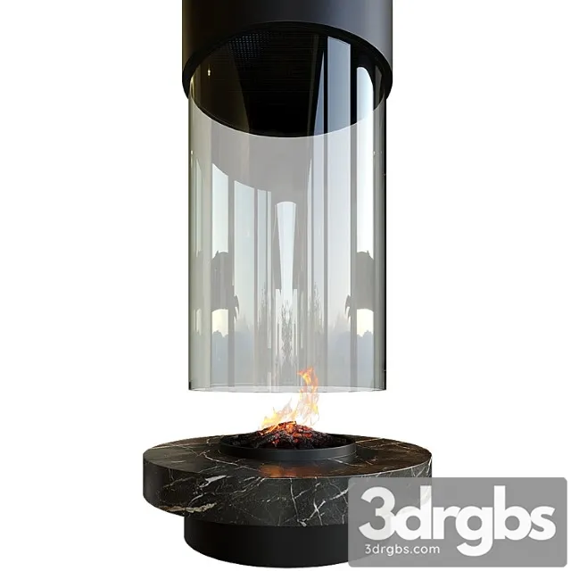 Contemporary fireplace (round) 3dsmax Download