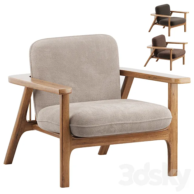 Contemporary fireside chair COMB 3ds Max