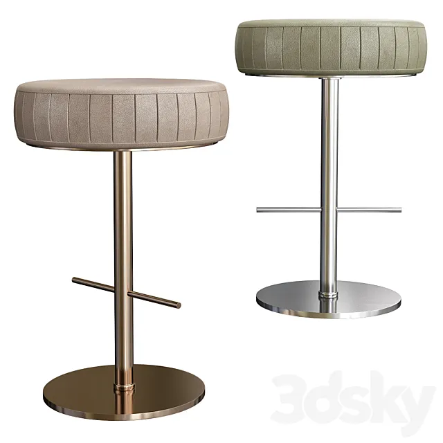 Contemporary Italian Designer Leather Bar Stool 3ds Max