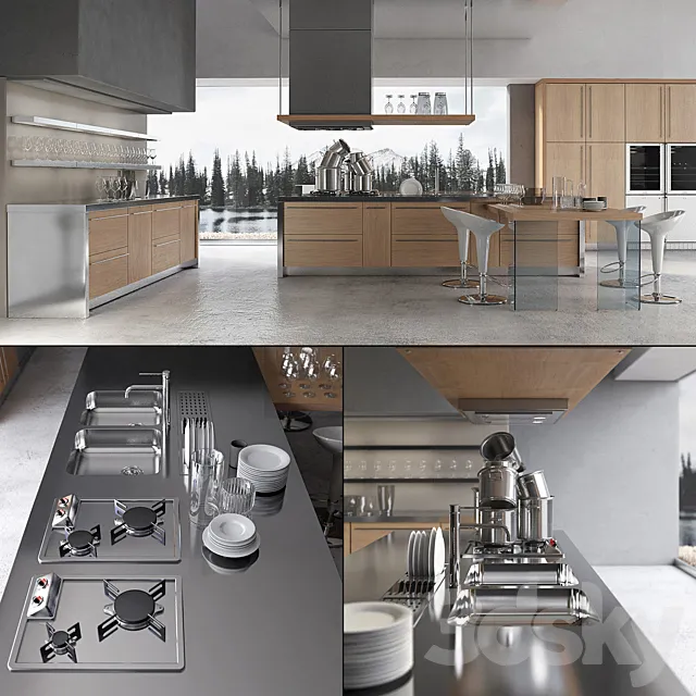 Contemporary kitchen 02 3DS Max Model