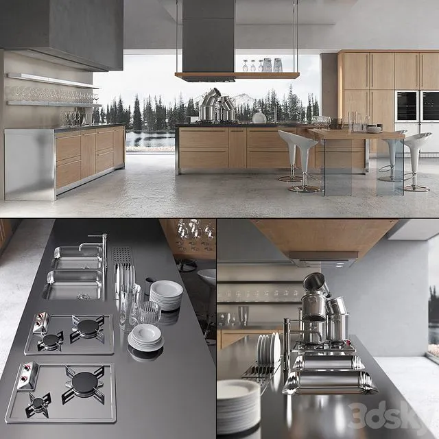 Contemporary kitchen 02 3dsMax Model