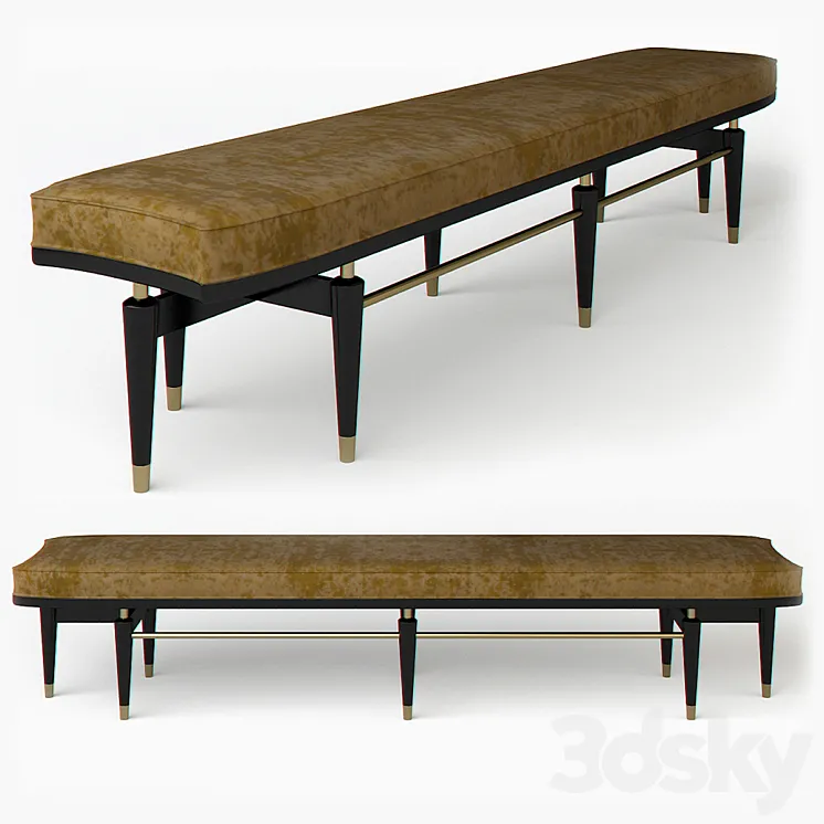 Contemporary upholstered bench 3DS Max
