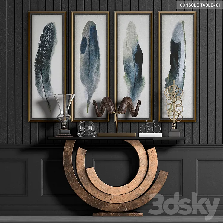 Contemporary Vintage Console Table 3DS Max