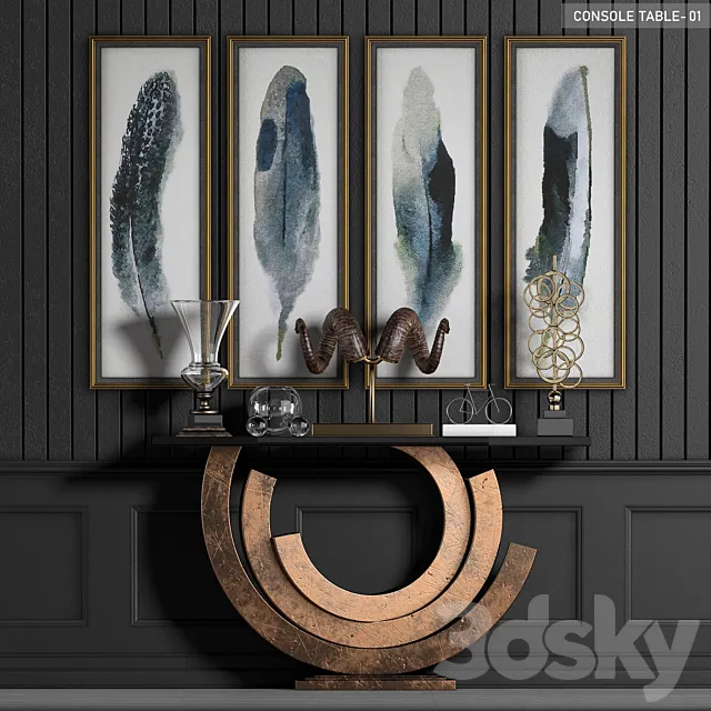 Contemporary Vintage Console Table 3DSMax File