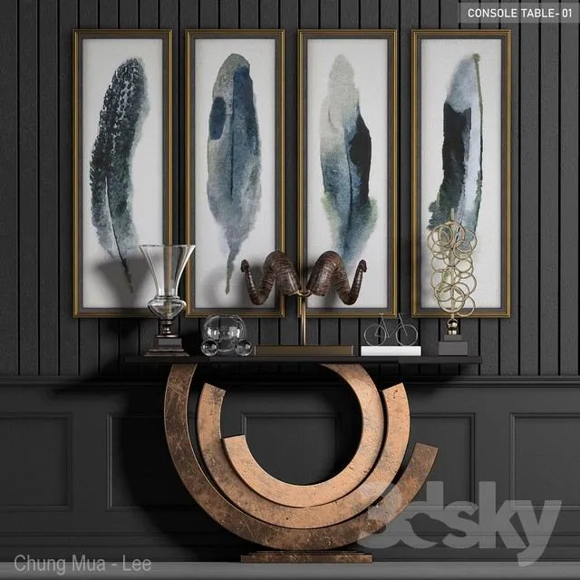 Contemporary Vintage Console Table 3dsMax Model