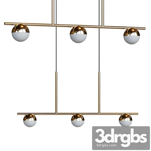 Contina 3 light island pendant light – brass