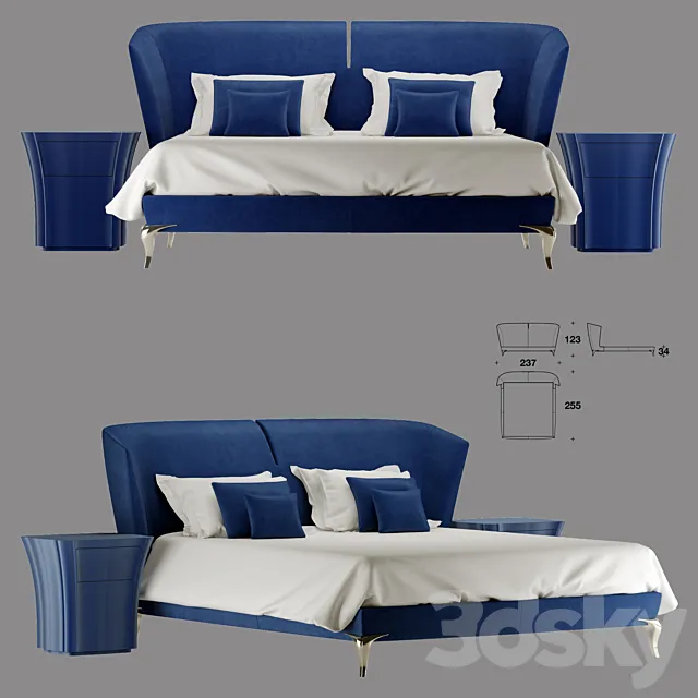 CONTOUR bed blue 3DSMax File