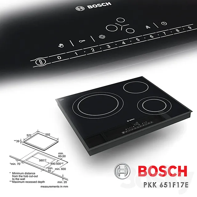 Cooktop Bosch PKK 651F17E 3ds Max