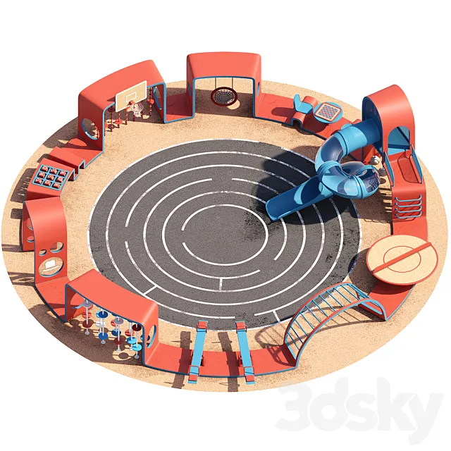 COOL RIBBON Children’s Play Complex 3ds Max