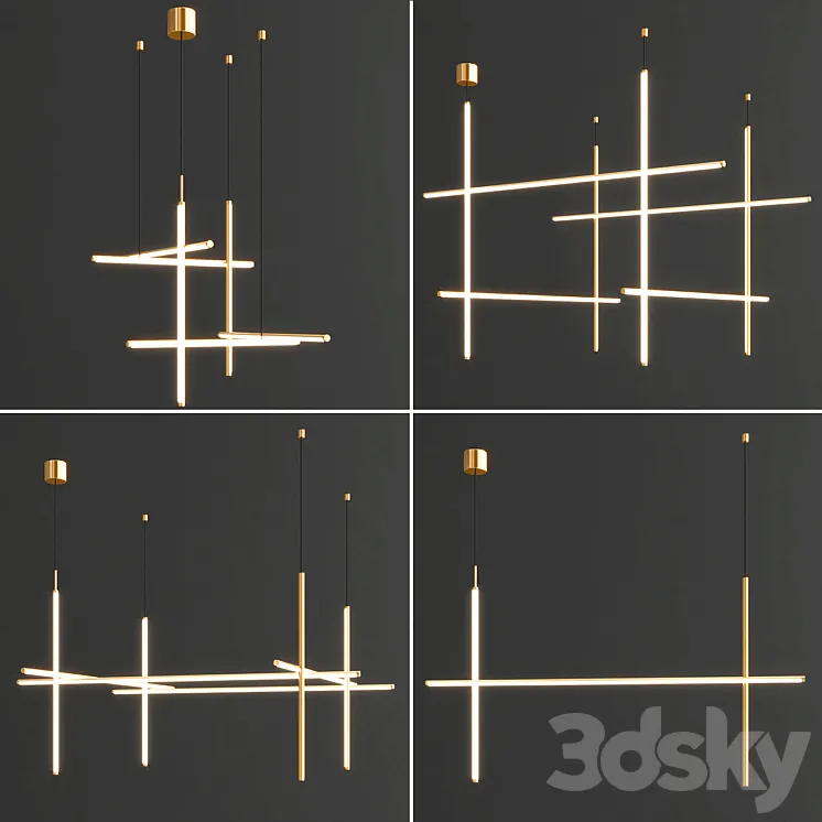 Coordinates LED Chandelier collection 3DS Max