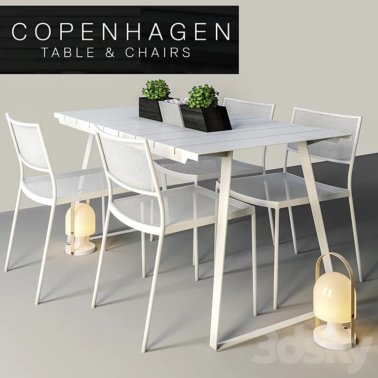 Copenhagen Chairs & Table 3DS Max