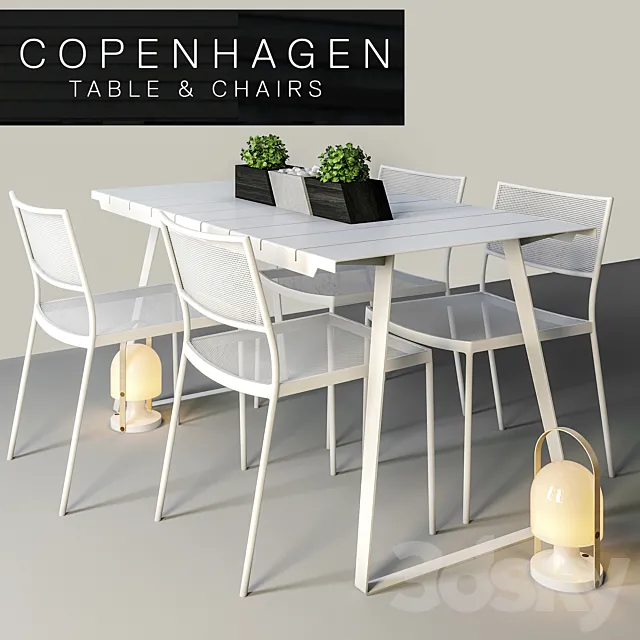 Copenhagen Chairs & Table 3DSMax File