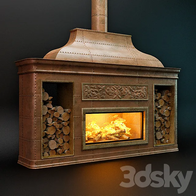 Copper fireplace 3DSMax File