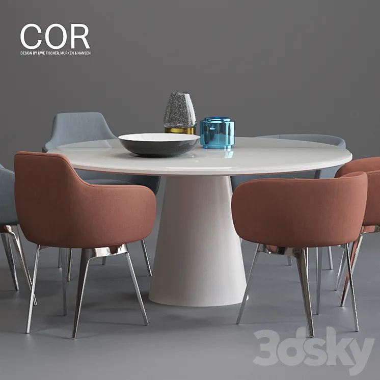 COR Roc chair and Conic Table 3DS Max