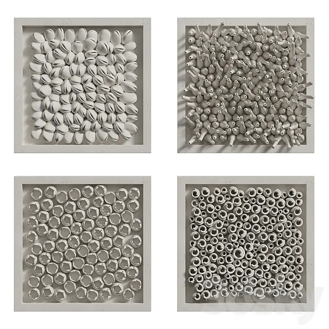 Coral Reef Wall Decoration in frames 2 3DS Max Model