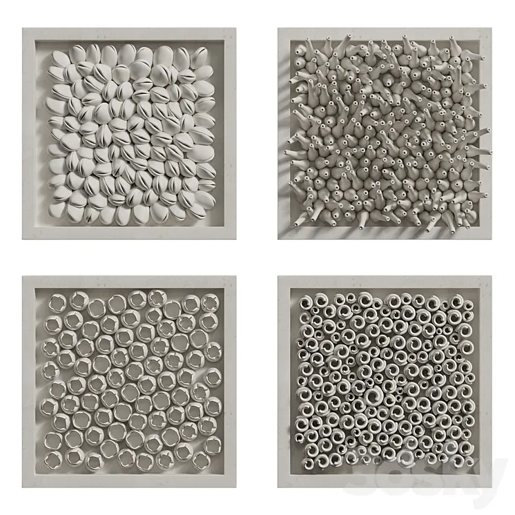 Coral Reef Wall Decoration in frames 2 3DS Max Model