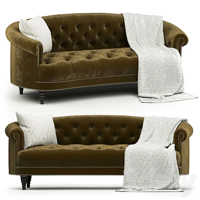 Corbyn Rolled Arm Chesterfield sofa 3ds Max