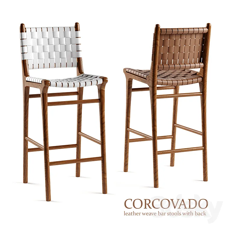 Corcovado Leather Weave Barstool 3DS Max
