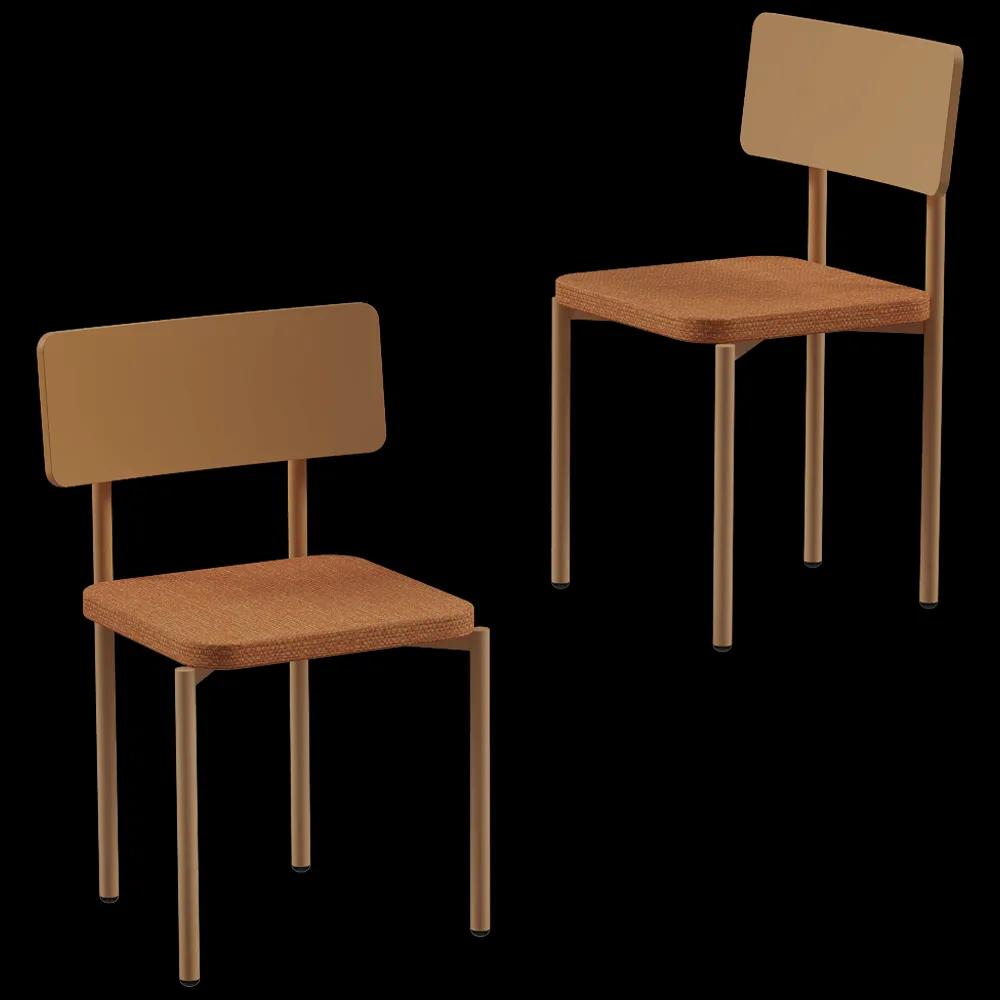 CORE objects – Chair SCHOOL with soft seat 3ds Max