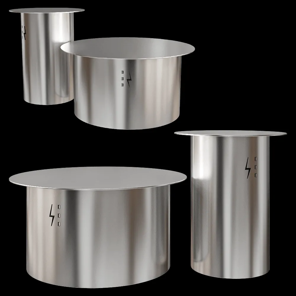 CORE objects – Coffee table CYLINDER WITH USB 3ds Max