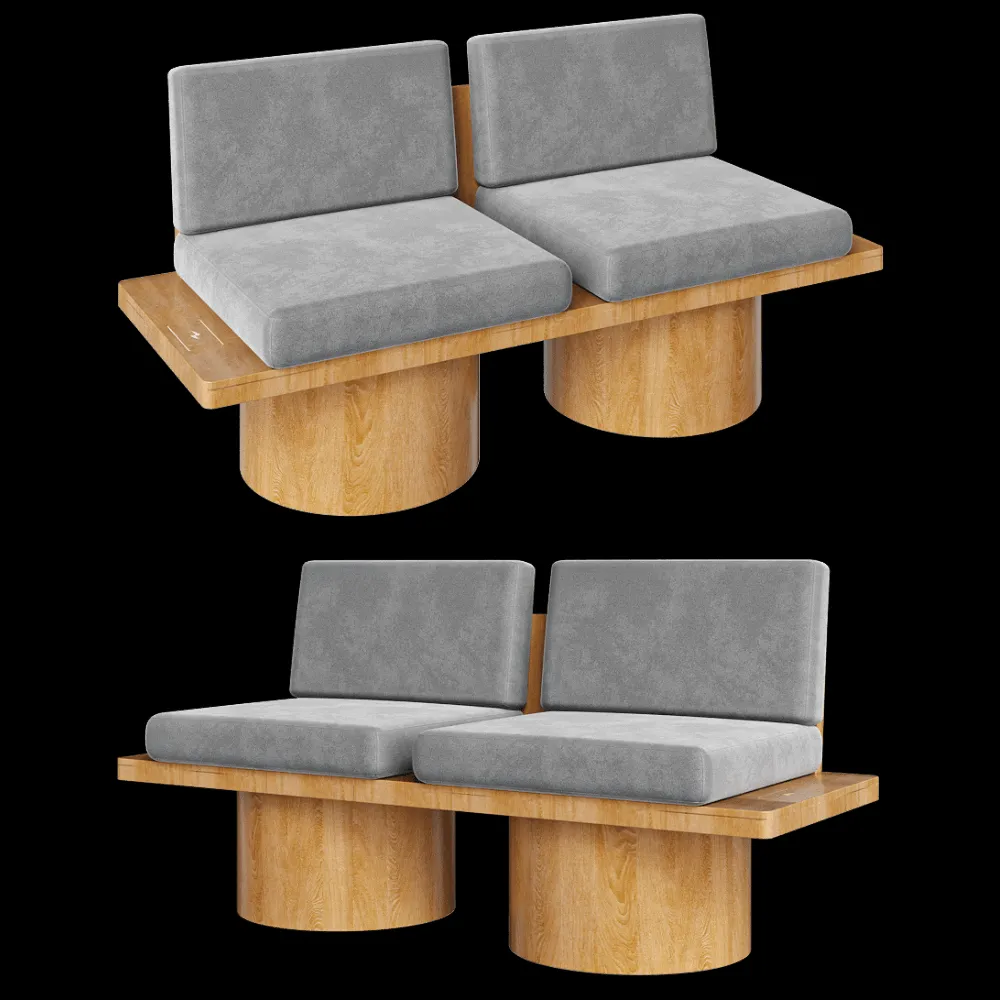 CORE objects – Sofa  ON CYLINDERS 3ds Max