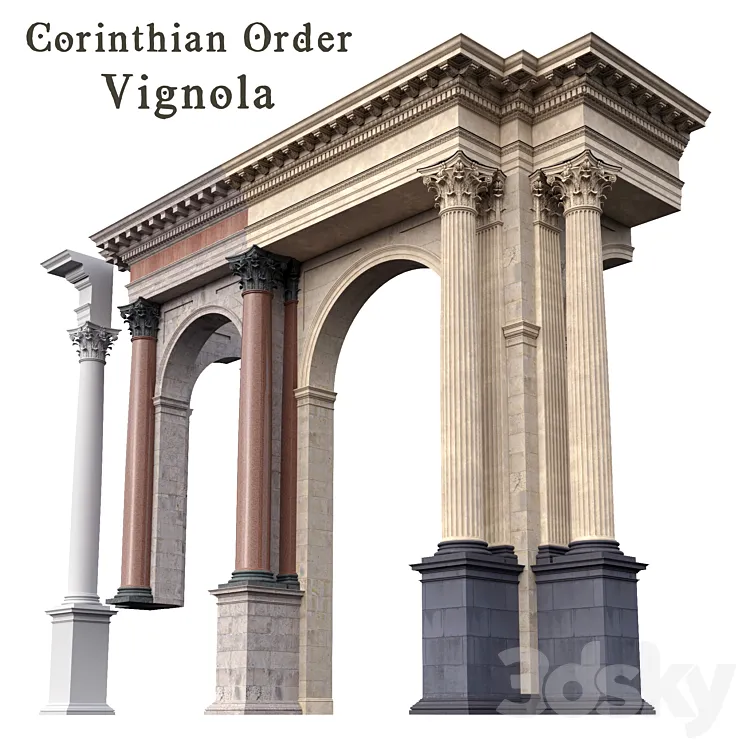 Corinthian Order Vignola Column 3DS Max