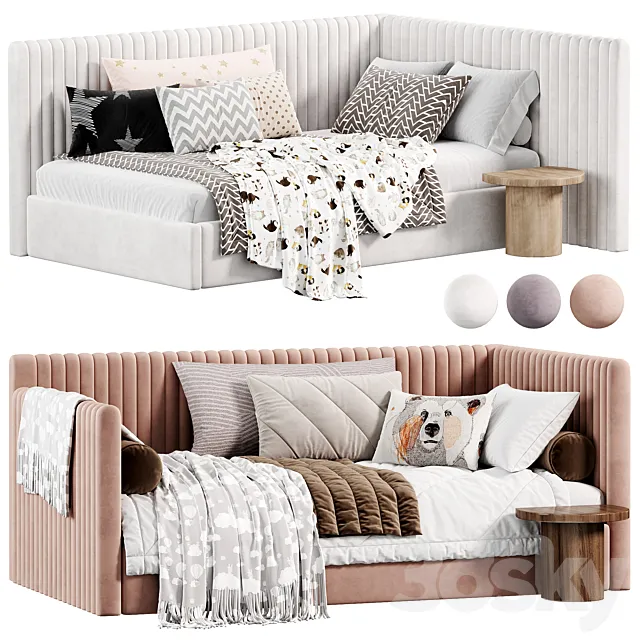 Corner bed Danny kids narrow panels by sensorsleep 3ds Max