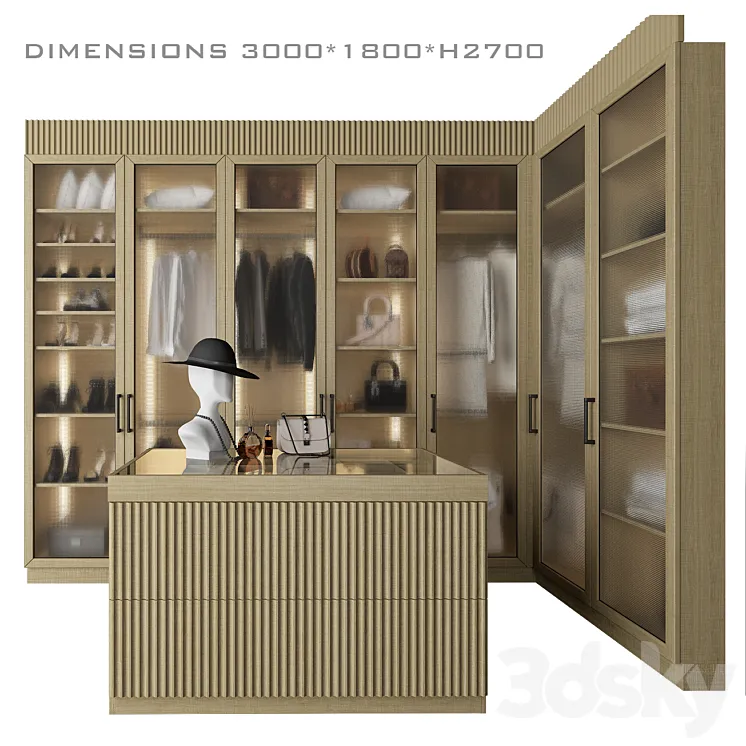 Corner dressing room with an island_3 3DS Max Model